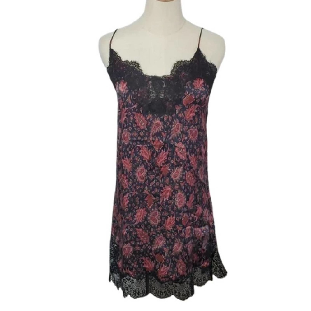 Zara Black & Cranberry Slip Dress
